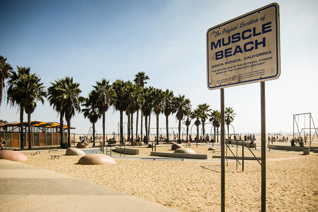 A view of Muscle Beach in Los Angeles, California, USA